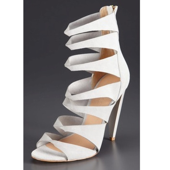 L.A.M.B. Gwen Stefani Gray Quintessa Sandals Sz 10 - Picture 1 of 8